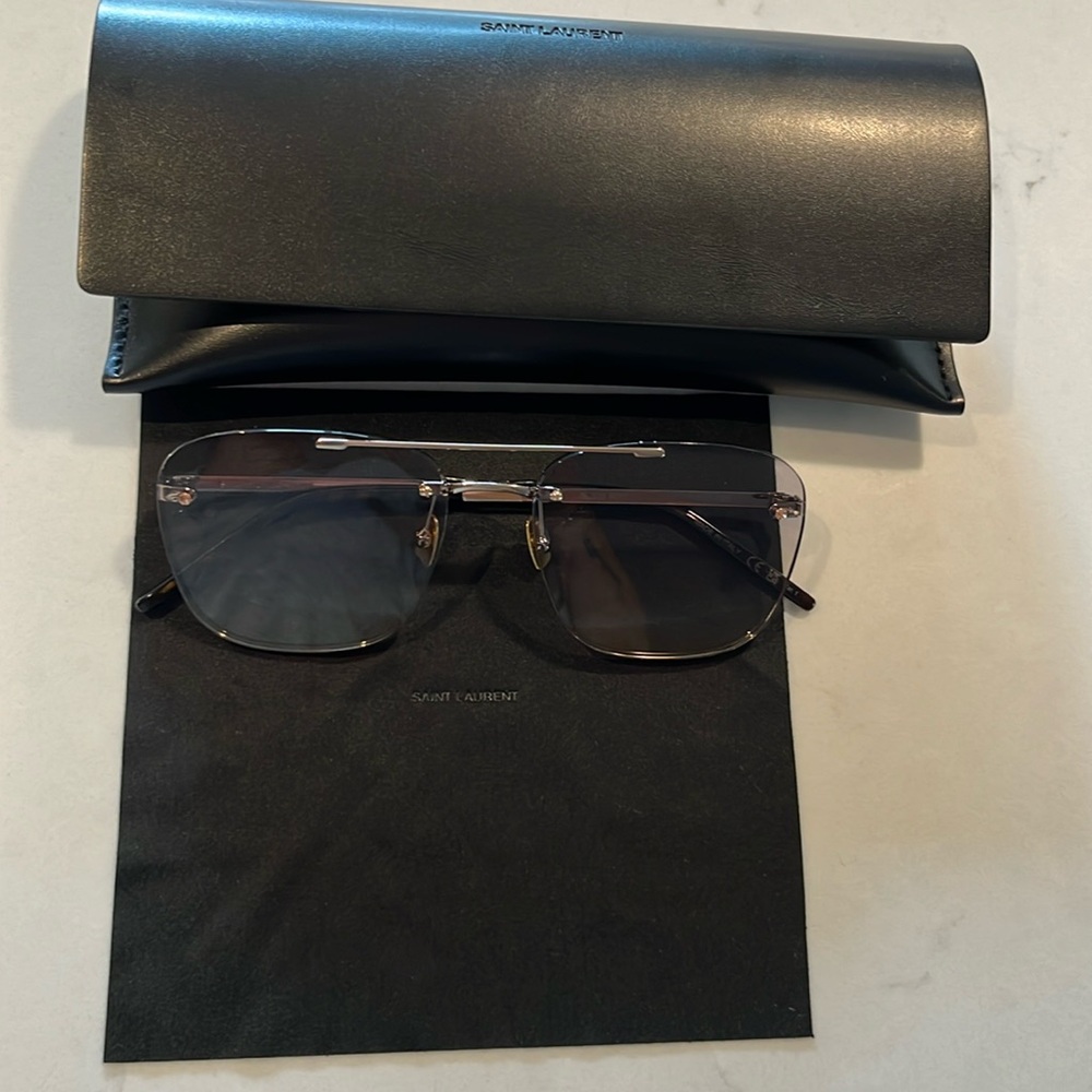 GOLD BROWN SL 309 RIMLESS SUNGLASSES - Picture 2 of 4